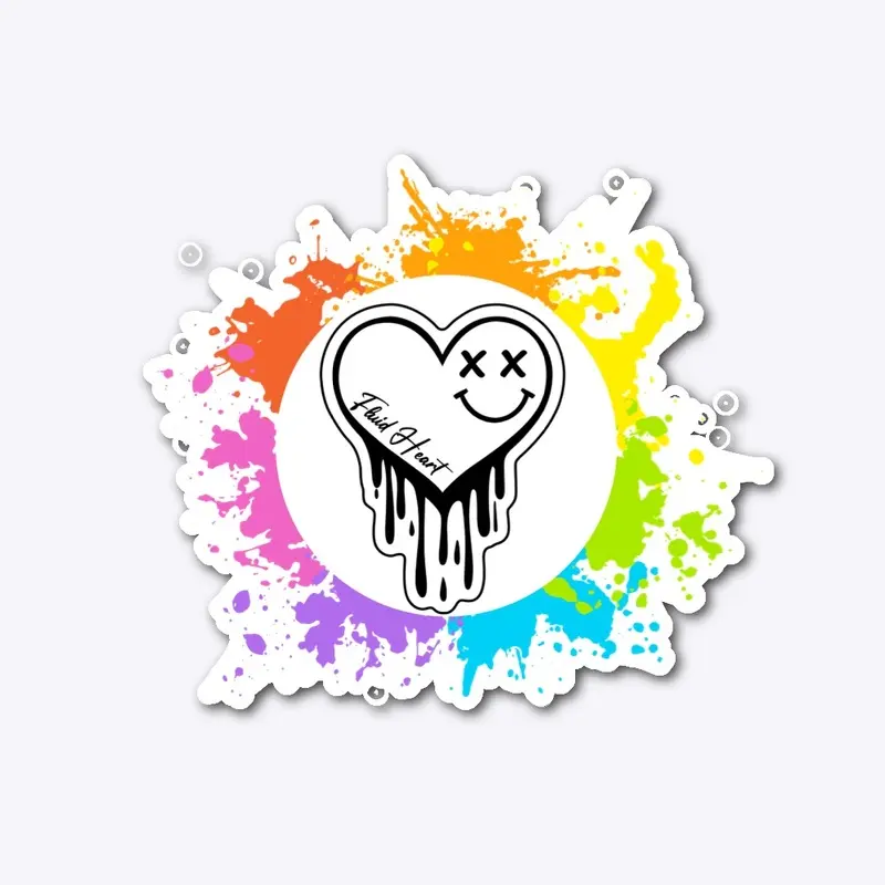 Fluid heart sticker 